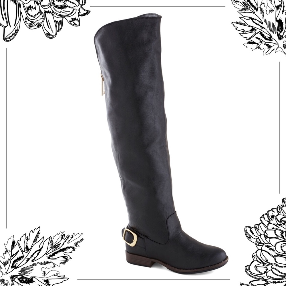 Modcloth ‘Side By Sidecar’ OTK Faux Leather Boots